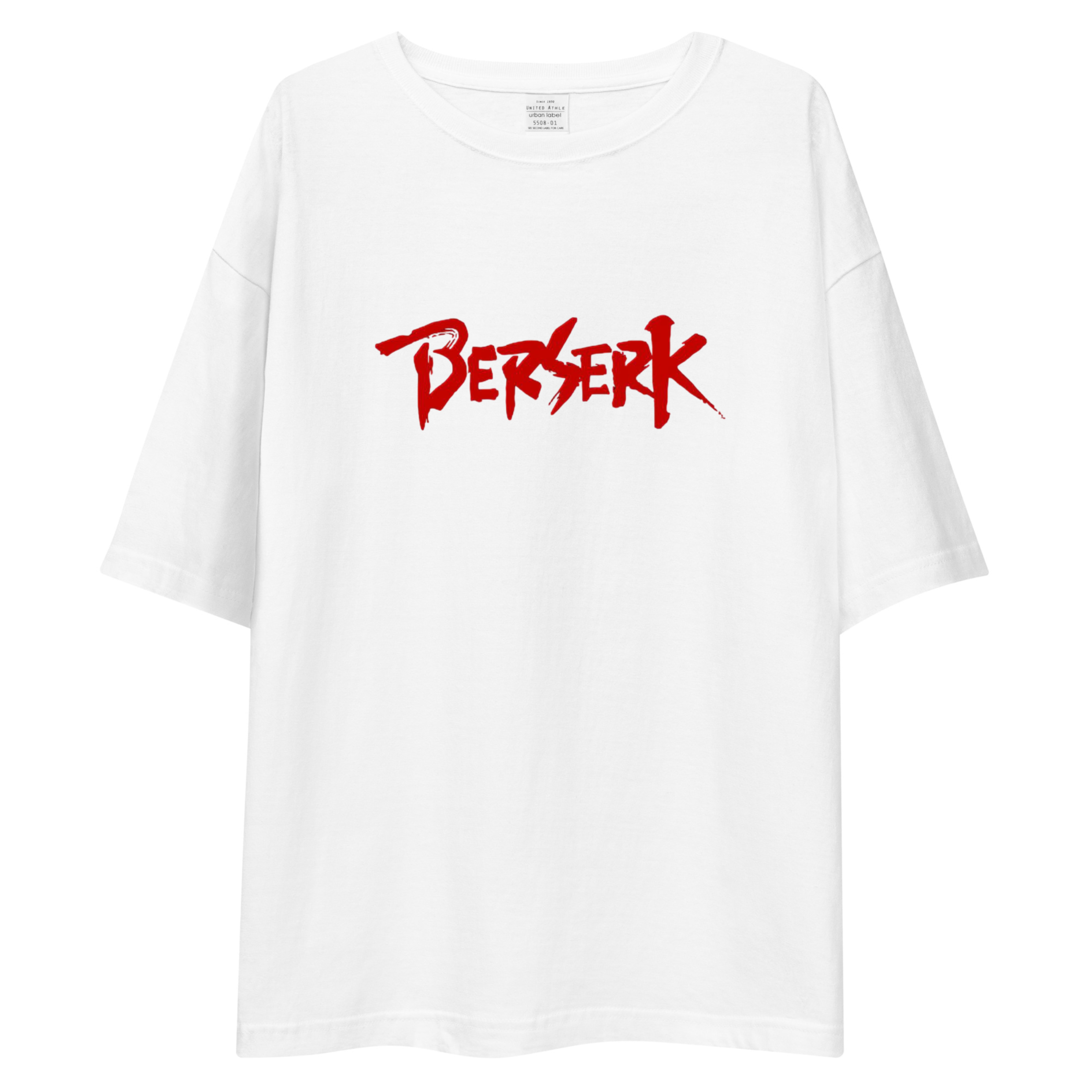 Berserk Blood Red Logo Oversized Tee - White