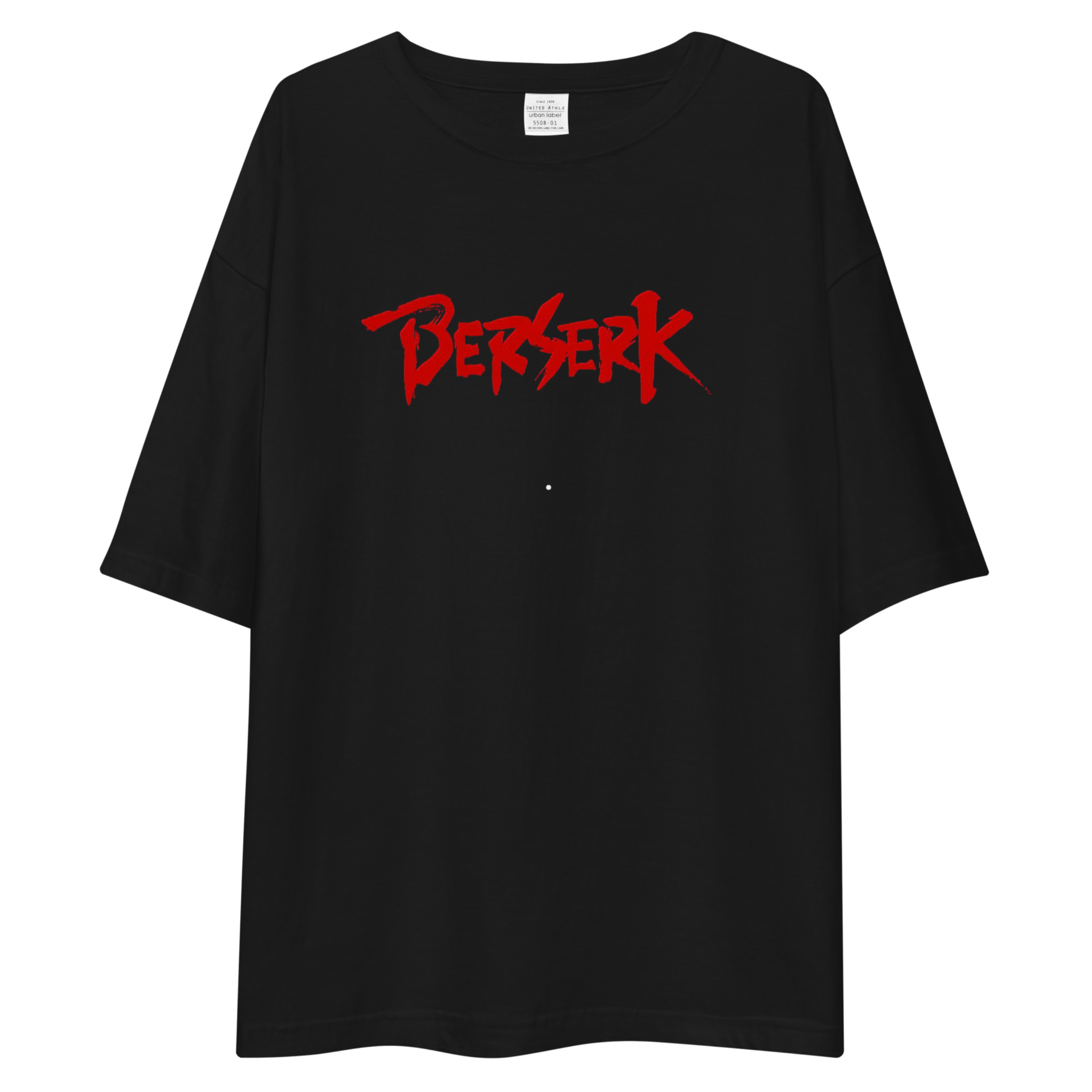 Berserk Blood Red Logo Oversized Tee - Black
