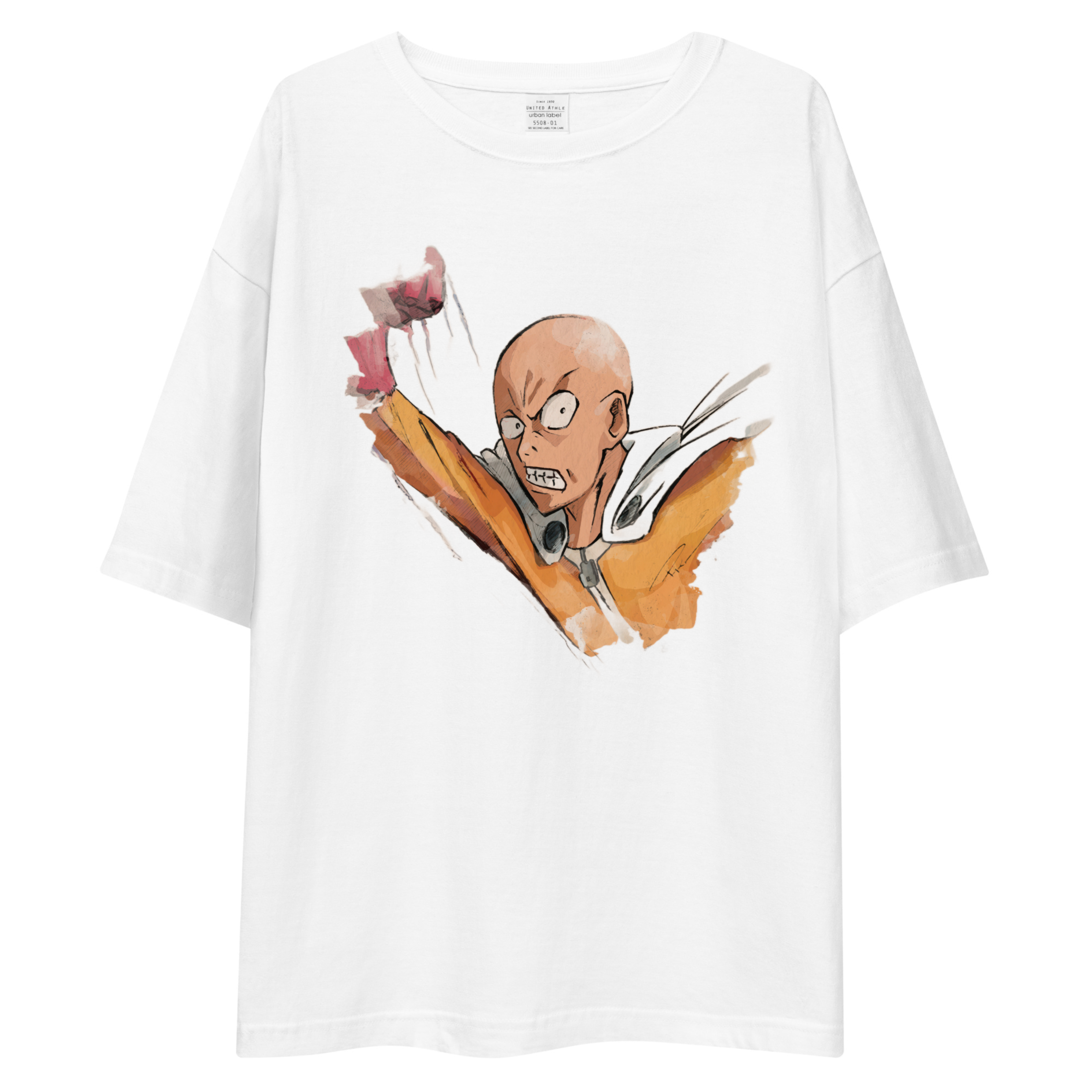 One Punch Man Saitama Oversized Tee - White