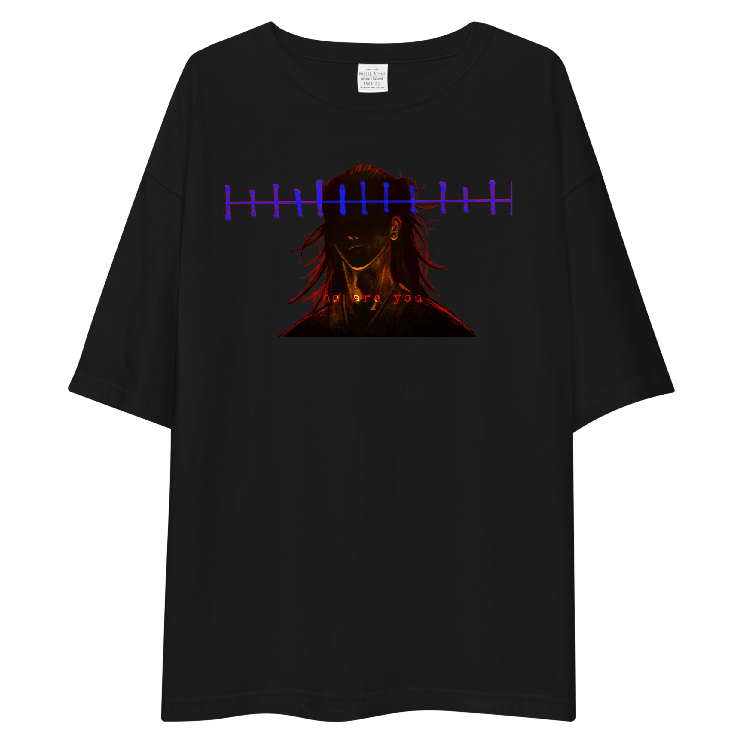 Jujutsu Kaisen Kenjaku Who Are You Oversized Tee - Black