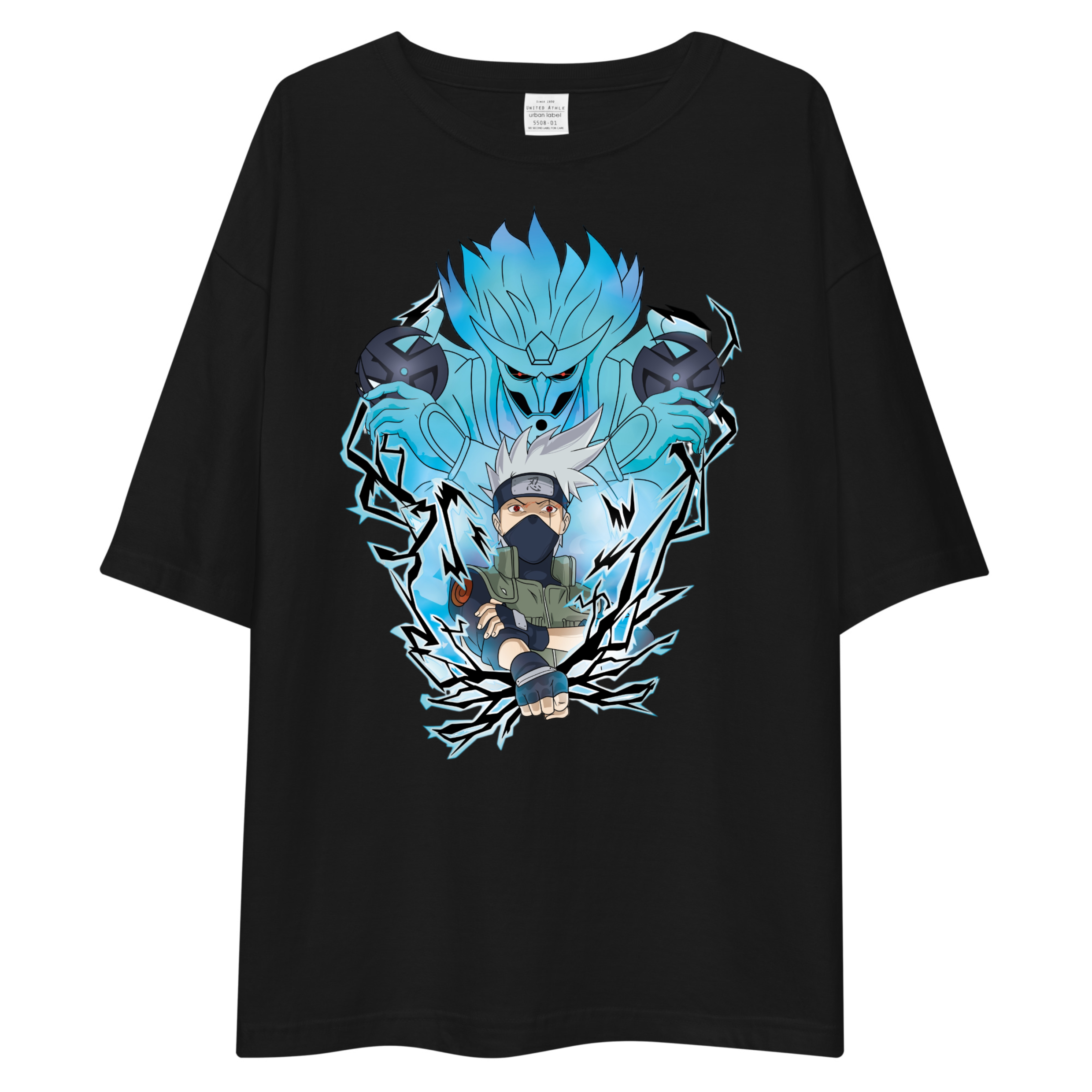 Naruto Kakashi Susanoo Electric Oversized Tee - Black