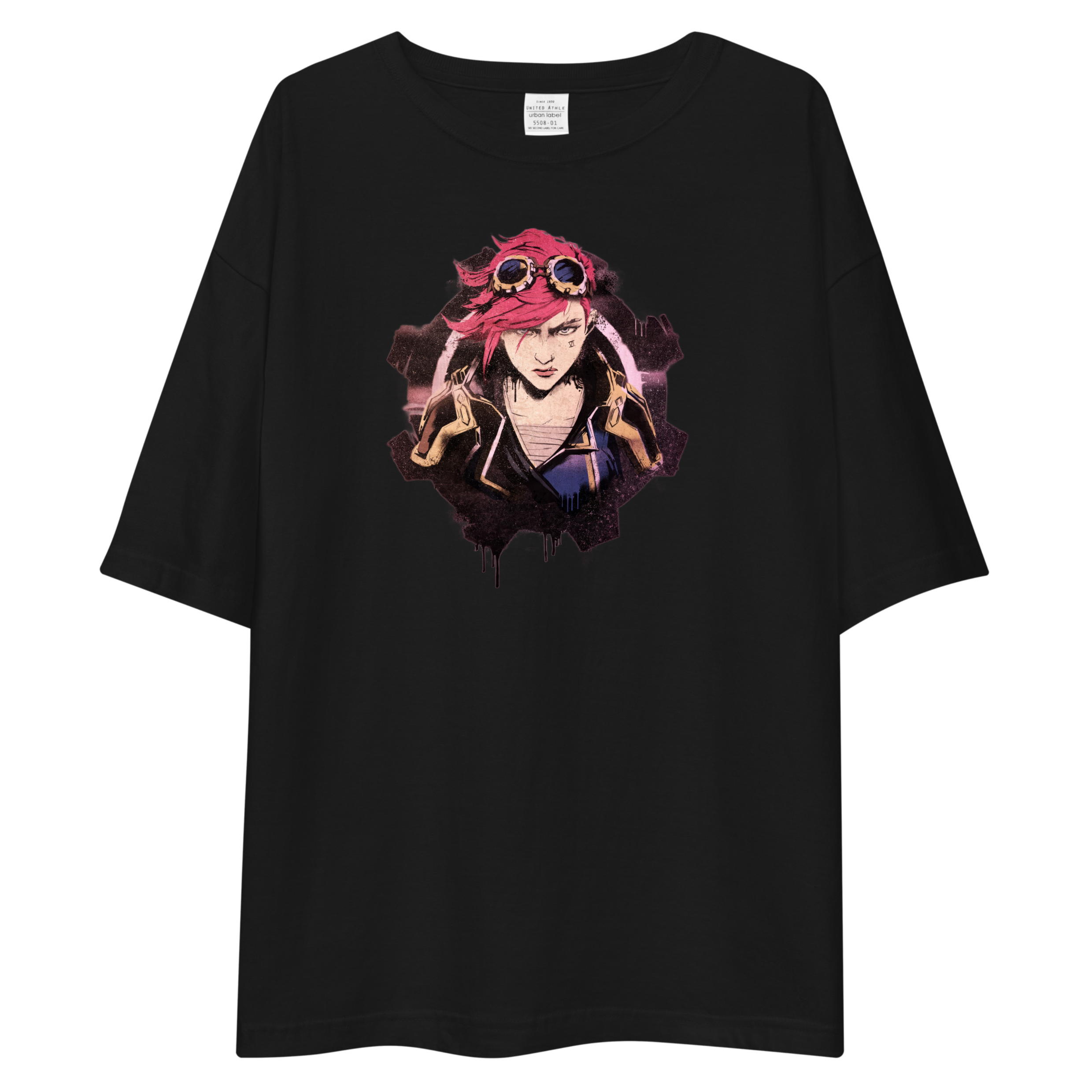 Arcane Vi Piltover Gear Oversized Tee - Black