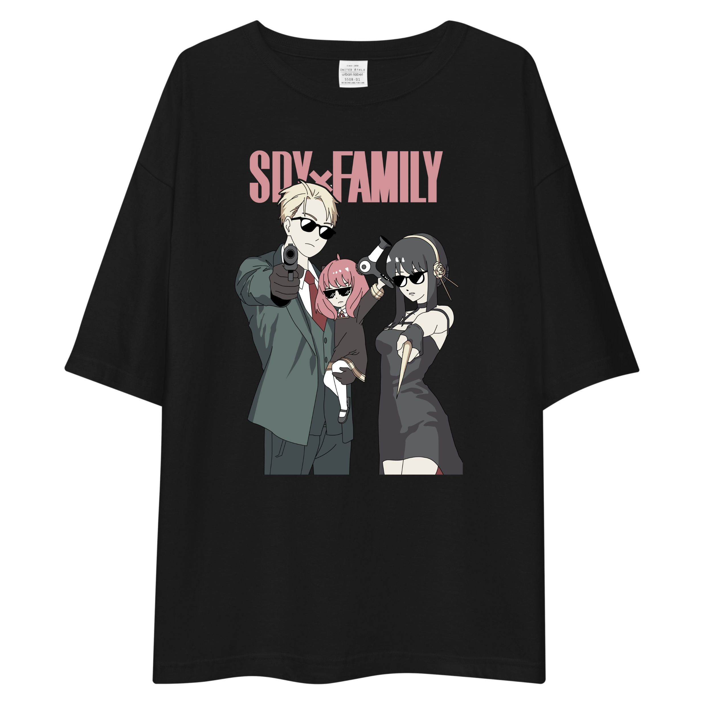 Spy x Family Agent Sunglasses Oversized Tee - Black