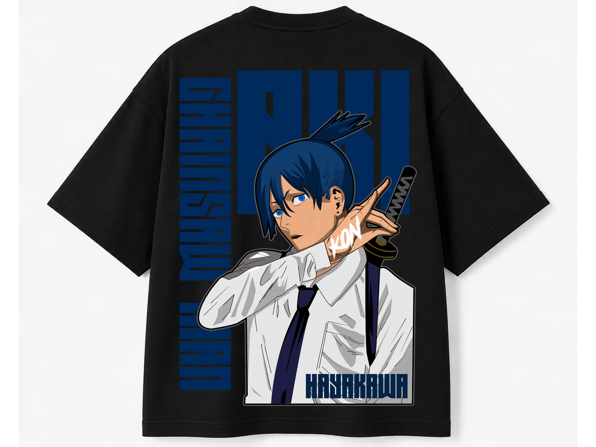 Chainsaw Man Aki Hayakawa Fox Devil Back Print Oversized Tee