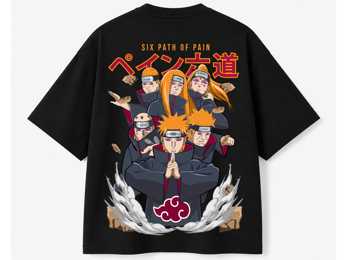 Naruto Six Paths of Pain Back Print Oversized Tee