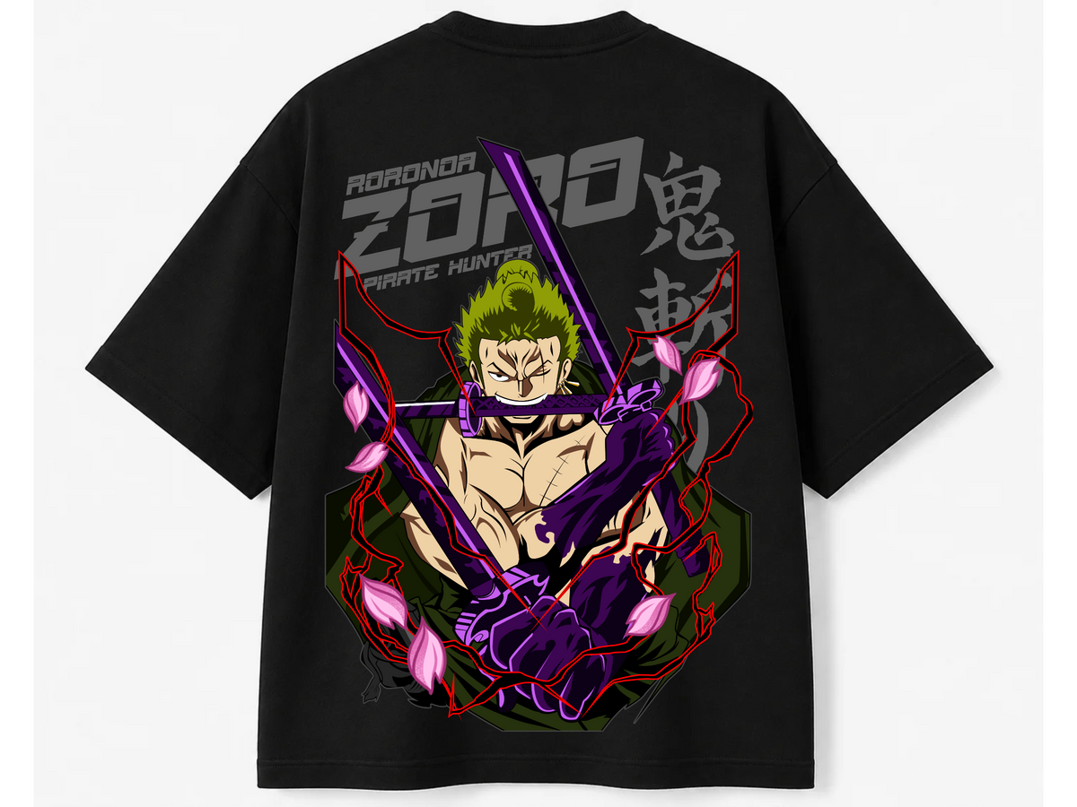 One Piece Zoro Haki Aura Back Print Oversized Tee