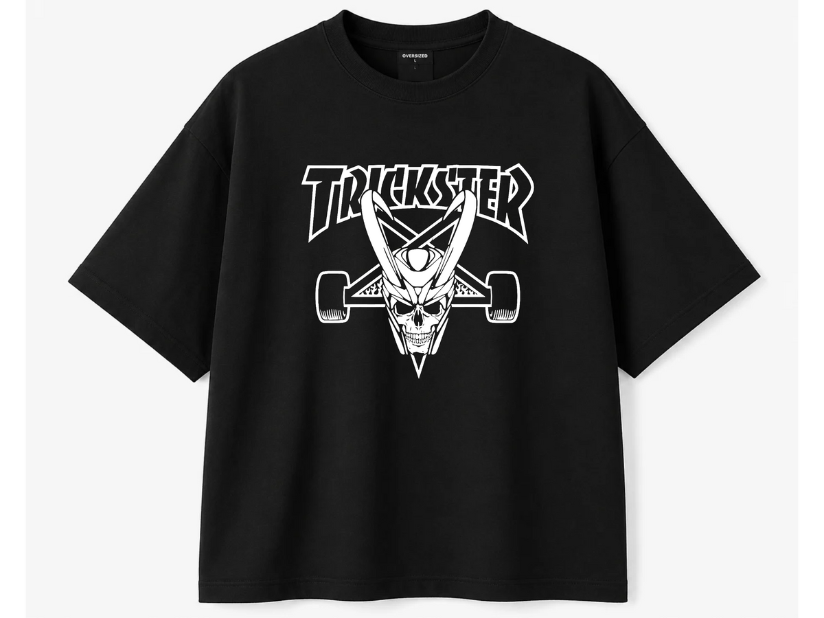 Loki Trickster Skate Skull Oversized Tee