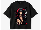 Naruto Itachi Uchiha Sharingan Crows Oversized Tee