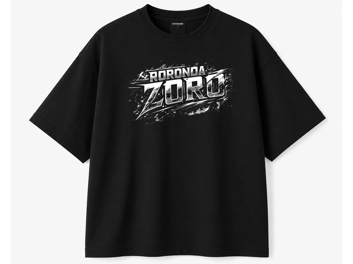 One Piece Zoro Monochrome Back Print Oversized Tee